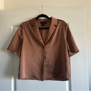 House of Harlow 1960 Brown Button Down